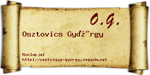 Osztovics György névjegykártya