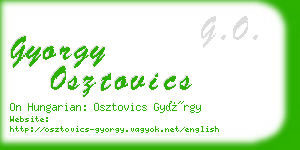 gyorgy osztovics business card